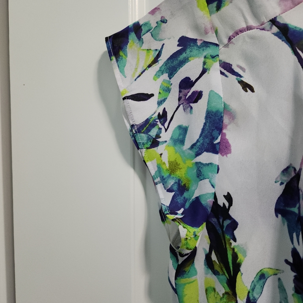 Liz claiborne green and purple floral sz PL - Picture 3 of 4